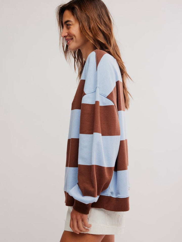 Free People Classic Stripe Crew Wide in Periwinkle Combo | Twentyseven Toronto