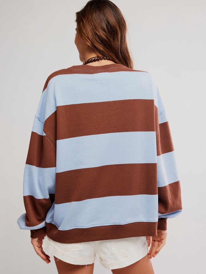 Free People Classic Stripe Crew Wide in Periwinkle Combo | Twentyseven Toronto