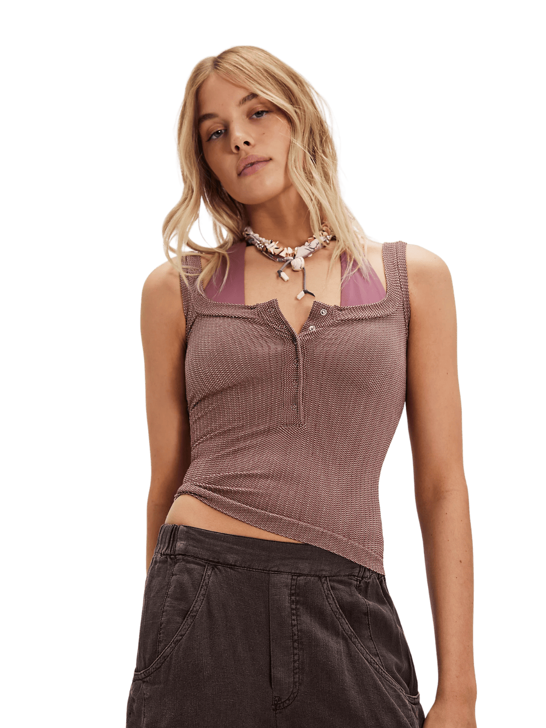 Free People Clean Slate Henley in Mink | Twentyseven Toronto