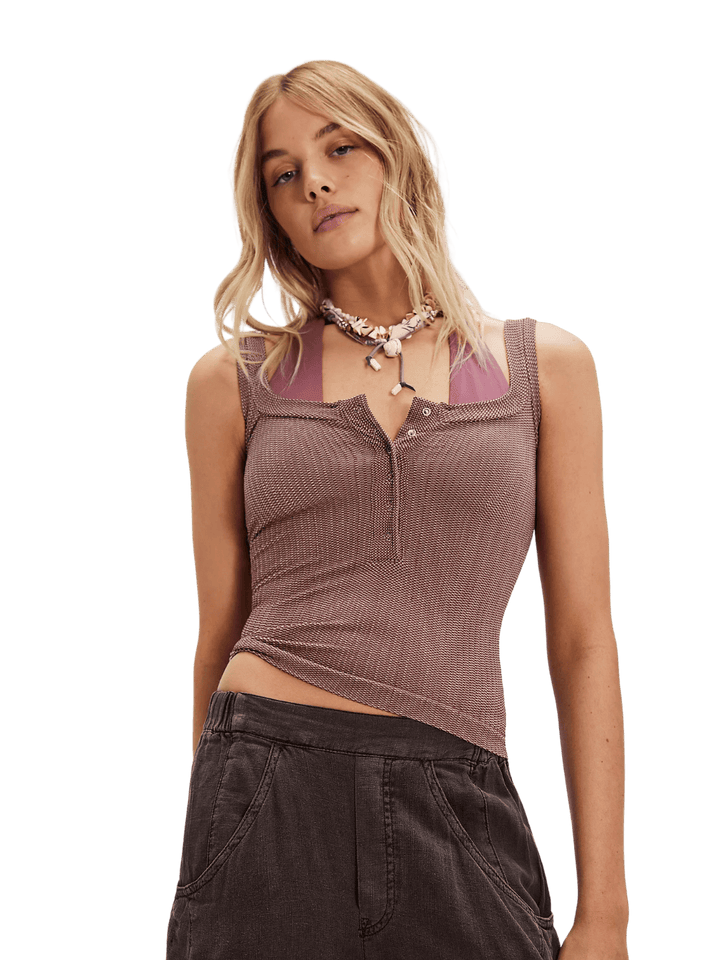 Free People Clean Slate Henley in Mink | Twentyseven Toronto