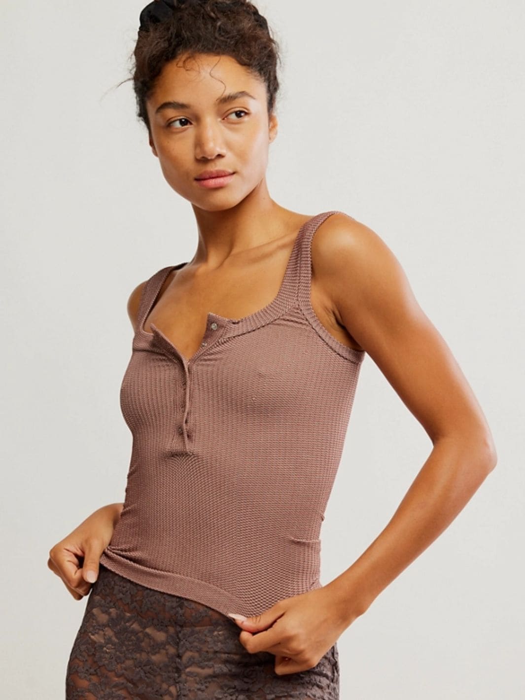 Free People Clean Slate Henley in Mink | Twentyseven Toronto