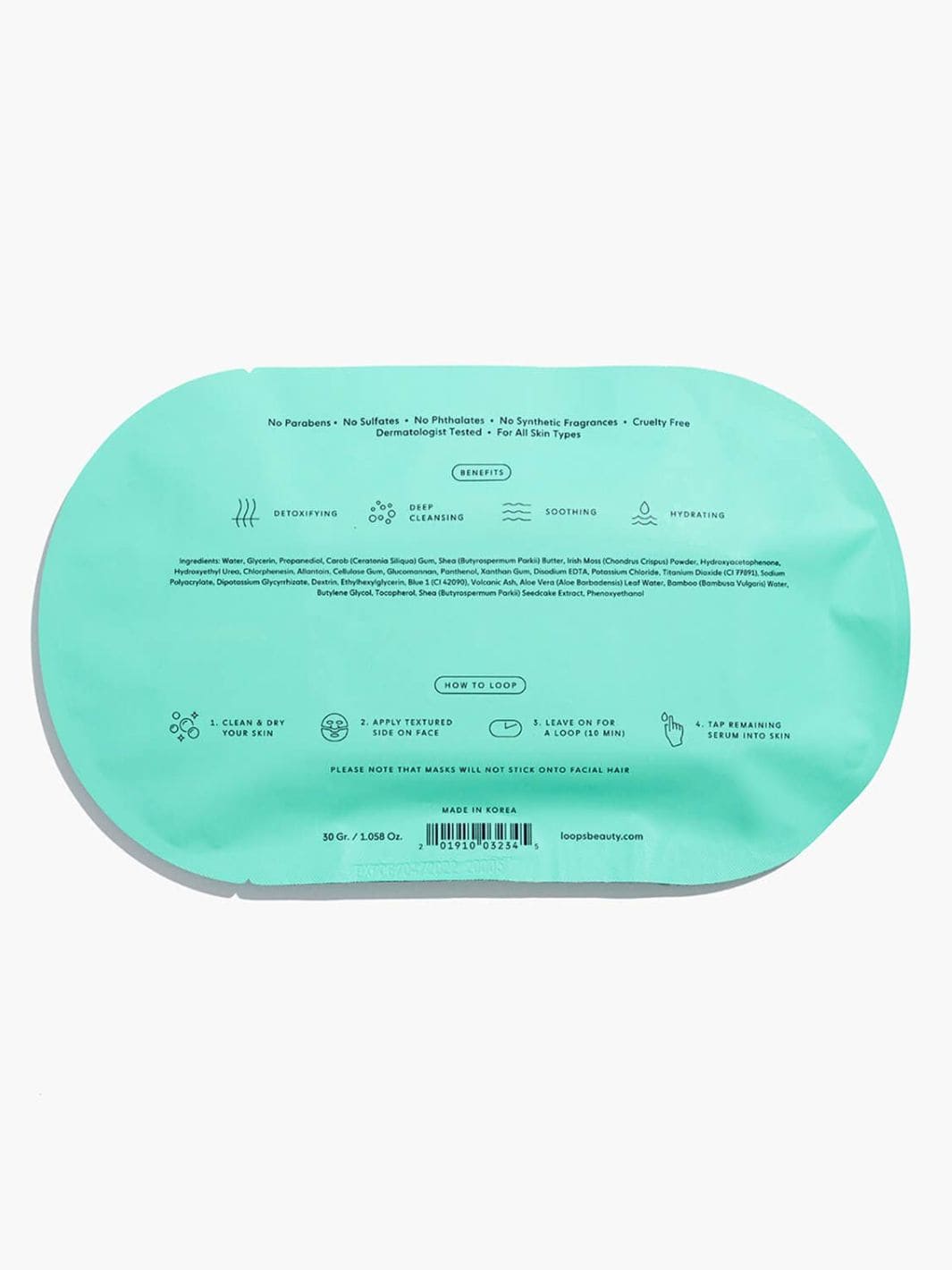 LOOPS Beauty Clean Slate Single Mask | Twentyseven Toronto