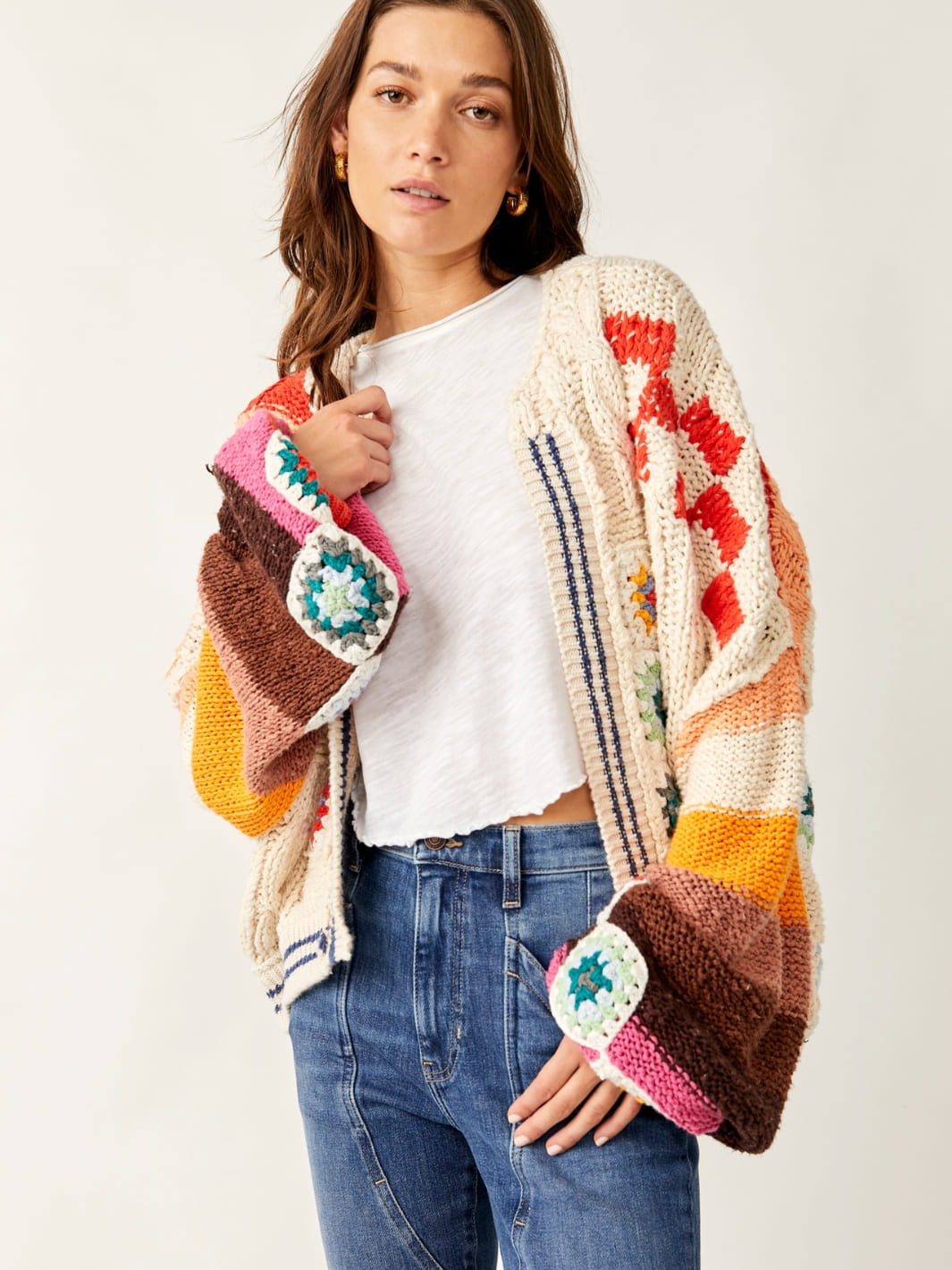 Free People Clear Skies Cardi in Cream Combo | Twentyseven Toronto