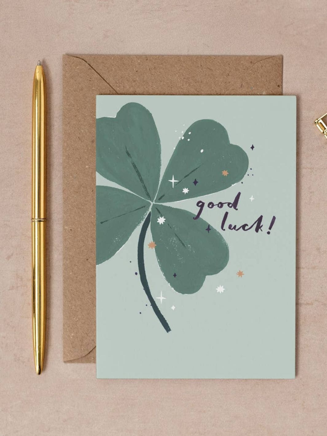 Sister Paper Co. Clover Good Luck Card | Four Leaf Clover | Greeting Cards | Twentyseven Toronto