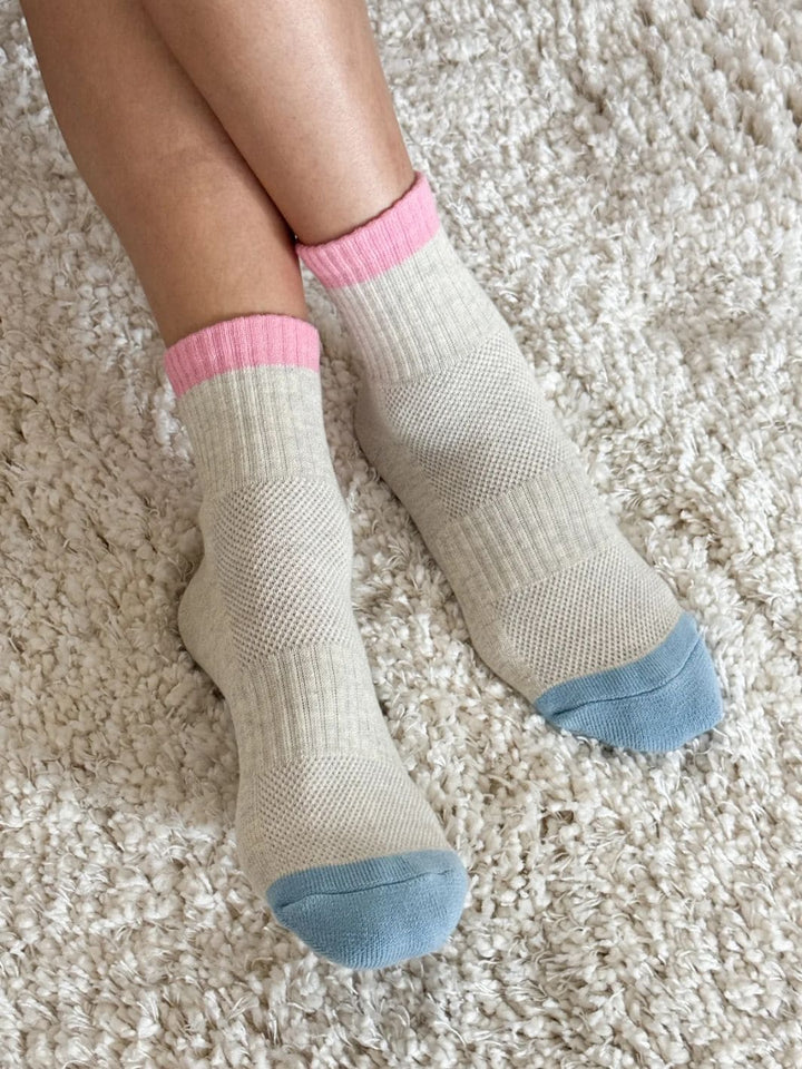 Le Bon Shoppe Color Block Girlfriend Socks in Grey Pink | Twentyseven Toronto