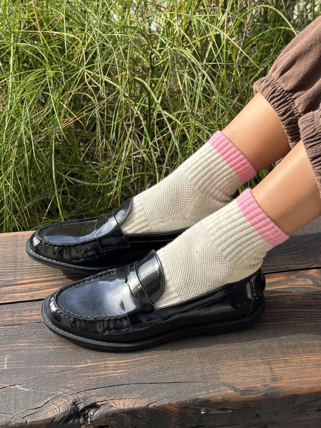 Le Bon Shoppe Color Block Girlfriend Socks in Grey Pink | Twentyseven Toronto