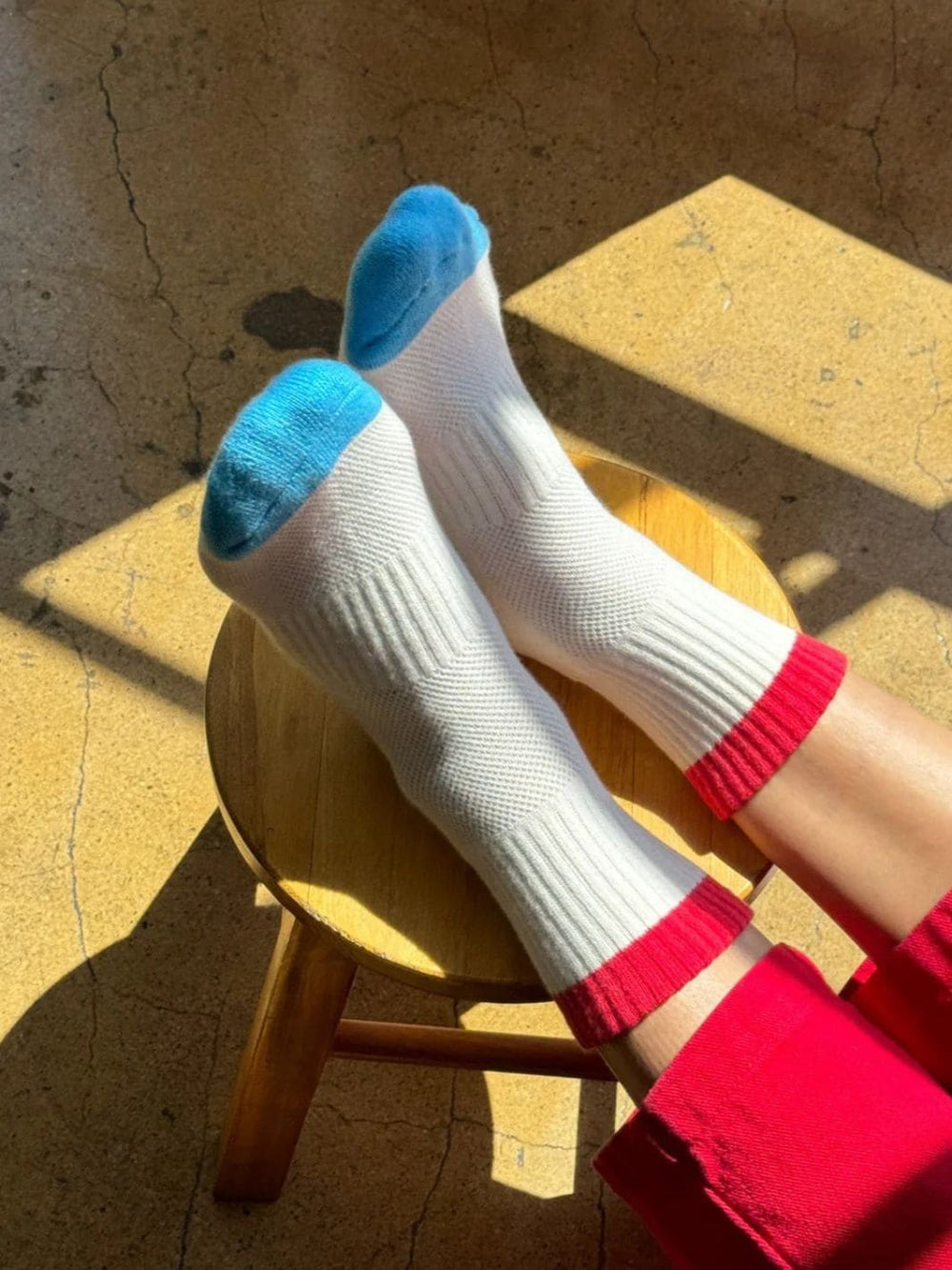 Le Bon Shoppe Color Block Girlfriend Socks in Blue Red | Twentyseven Toronto