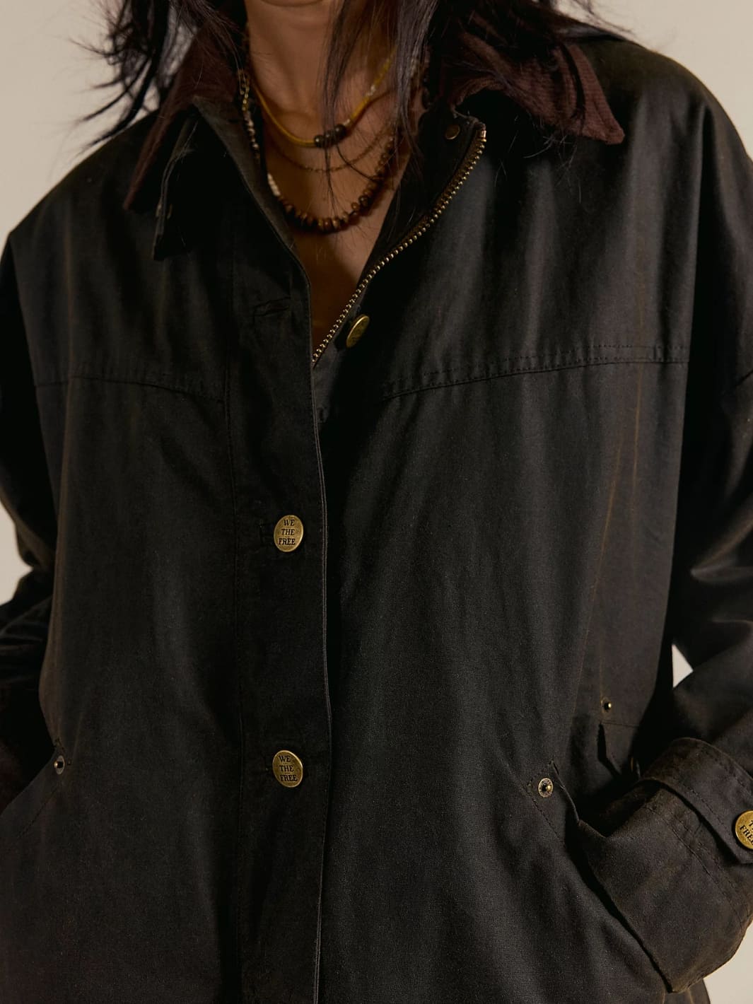 Free People We the Free Cori Waxed Jacket in Olive | Twentyseven Toronto