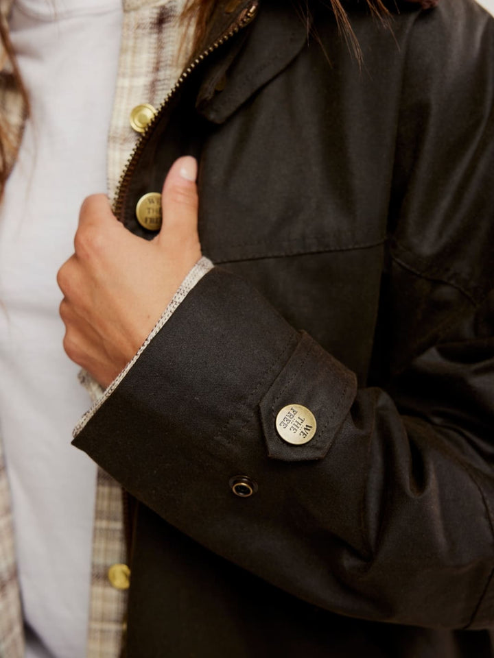 Free People We the Free Cori Waxed Jacket in Olive | Twentyseven Toronto