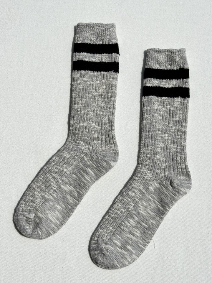 Le Bon Shoppe Cottage Varsity Socks - Ht.Grey Varsity | Twentyseven Toronto