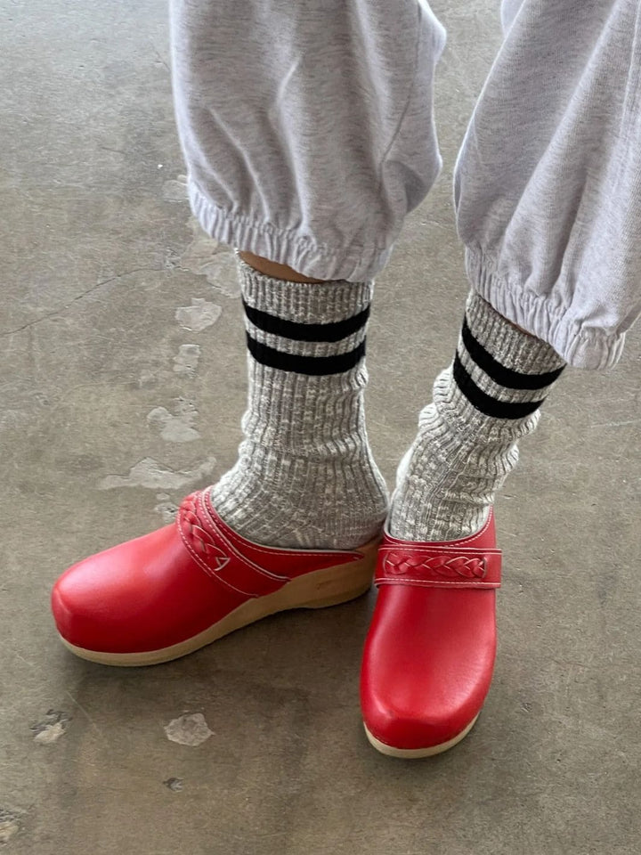 Le Bon Shoppe Cottage Varsity Socks - Ht.Grey Varsity | Twentyseven Toronto