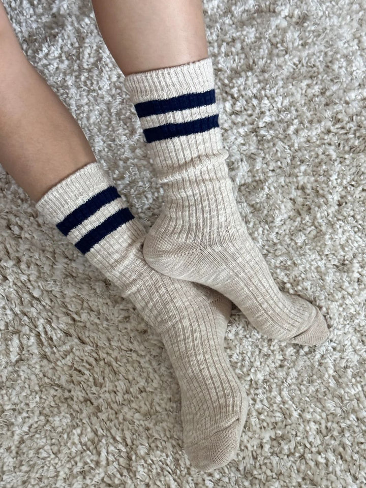 Le Bon Shoppe Cottage Varsity Socks - Oatmeal Varsity | Twentyseven Toronto