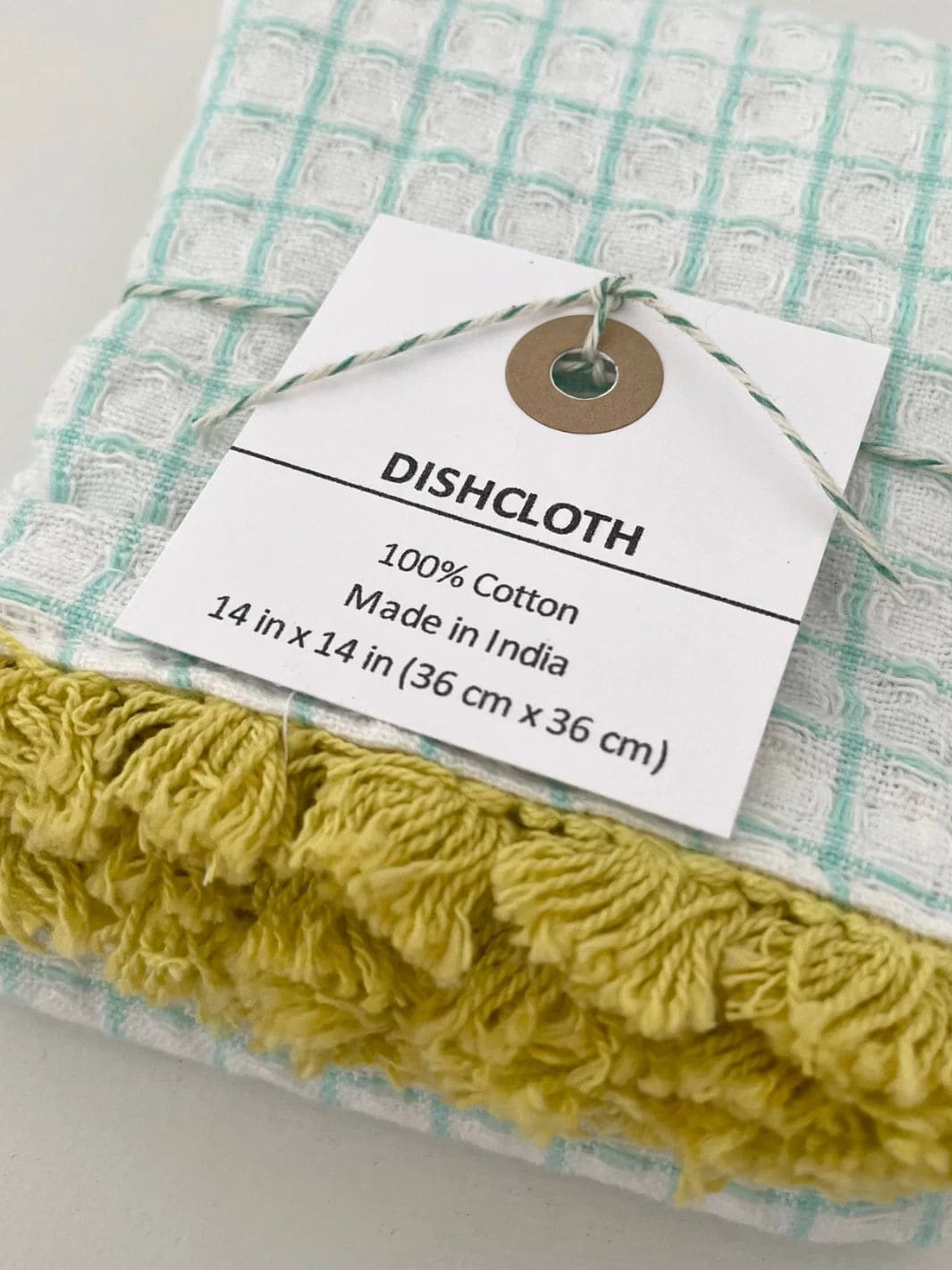 100% Cotton Waffle Fringe Kitchen Dishcloth