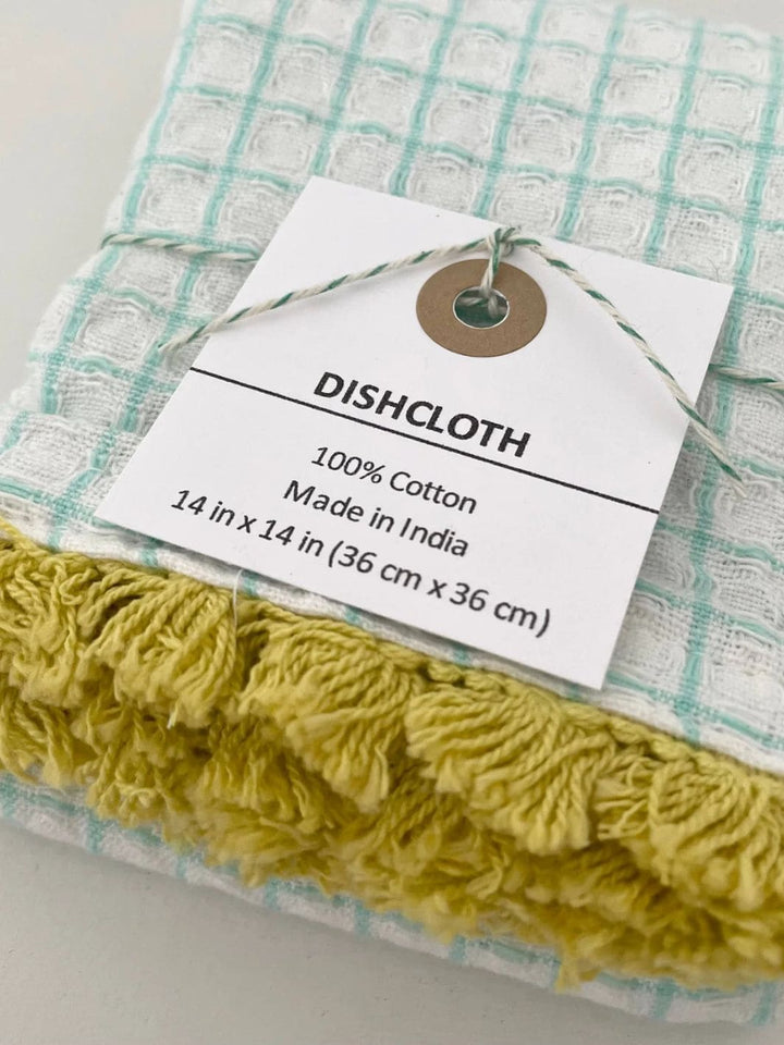 100% Cotton Waffle Fringe Kitchen Dishcloth
