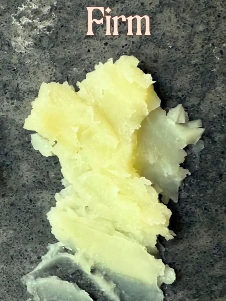 A close-up view shows the textured, firm yellow consistency of Death Valley Nails Cuticle Cream - Eucalyptus + Peppermint + Lavender | Twentyseven Toronto