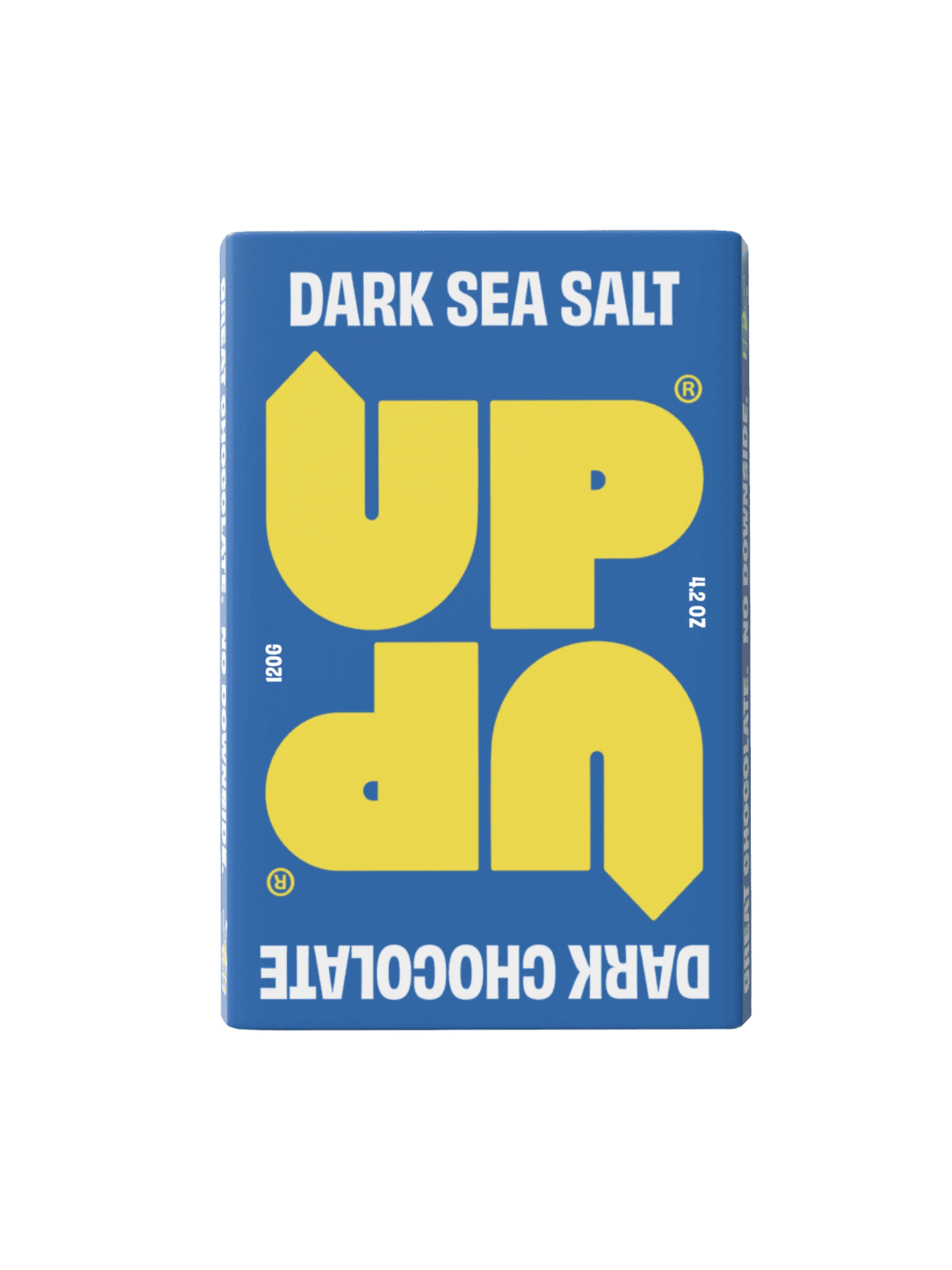 UP UP Chocolate Dark Sea Salt Dark Chocolate in blue packaging | Twentyseven Toronto