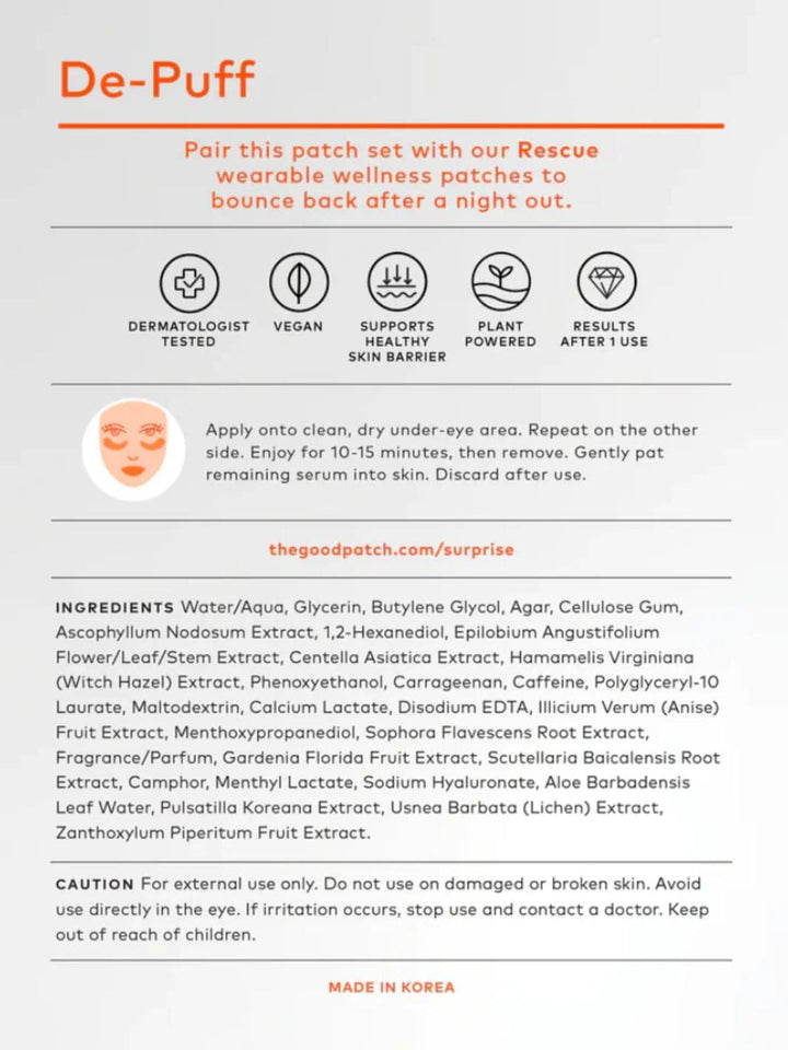 The Good Patch De-Puff Eye Patches | Twentyseven Toronto