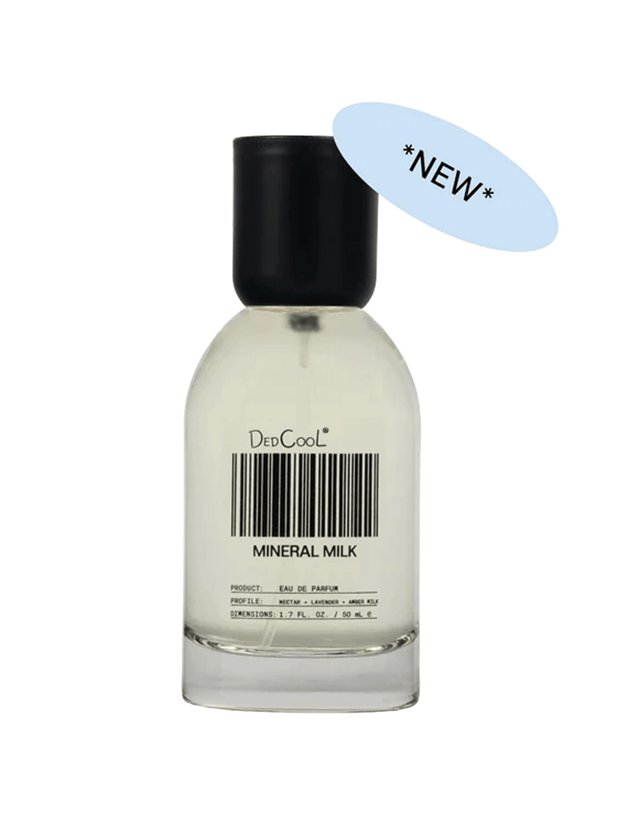 DedCool Mineral Milk Eau de Parfum full-size 1.7 fl. oz. / 50 mL bottle with black cap | Twentyseven Toronto