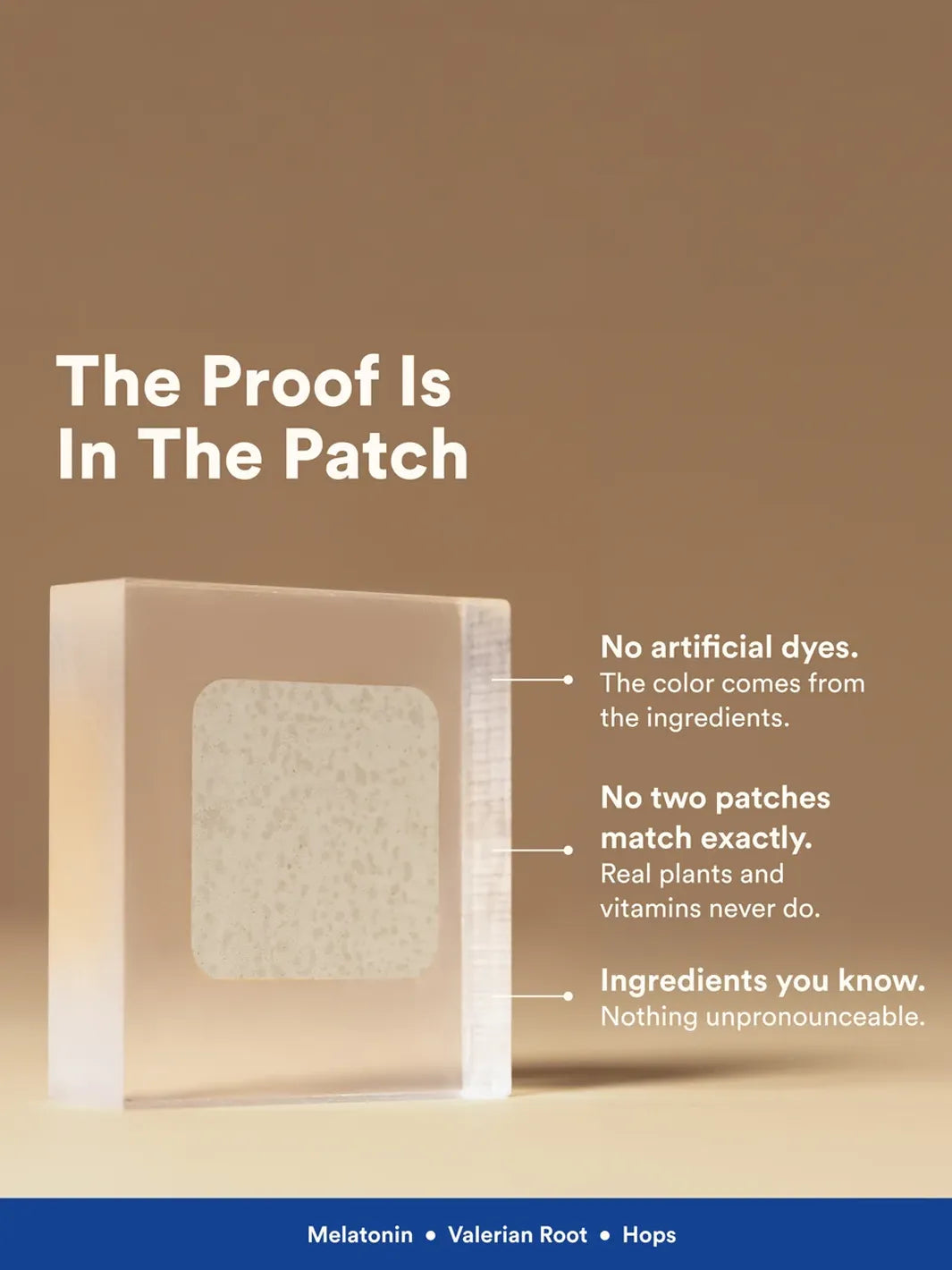 Close-up of The Good Patch Dream patch highlighting plant-based ingredients and no artificial dyes | Twentyseven Toronto