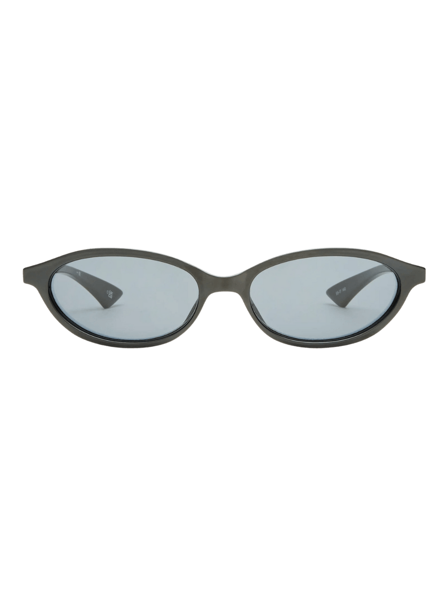 Product shot of the Le Specs Duskfall - Black Smoke Mono sunglasses against a transparent background | Twentyseven Toronto