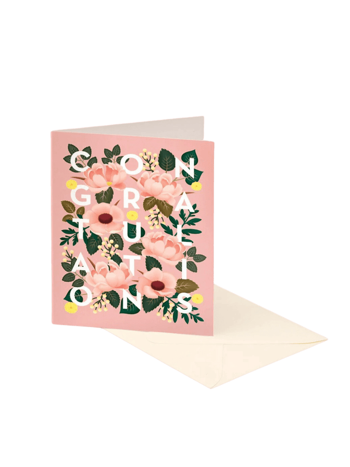 Clap Clap Design Dusty Pink Floral Congratulations Card | Twentyseven Toronto