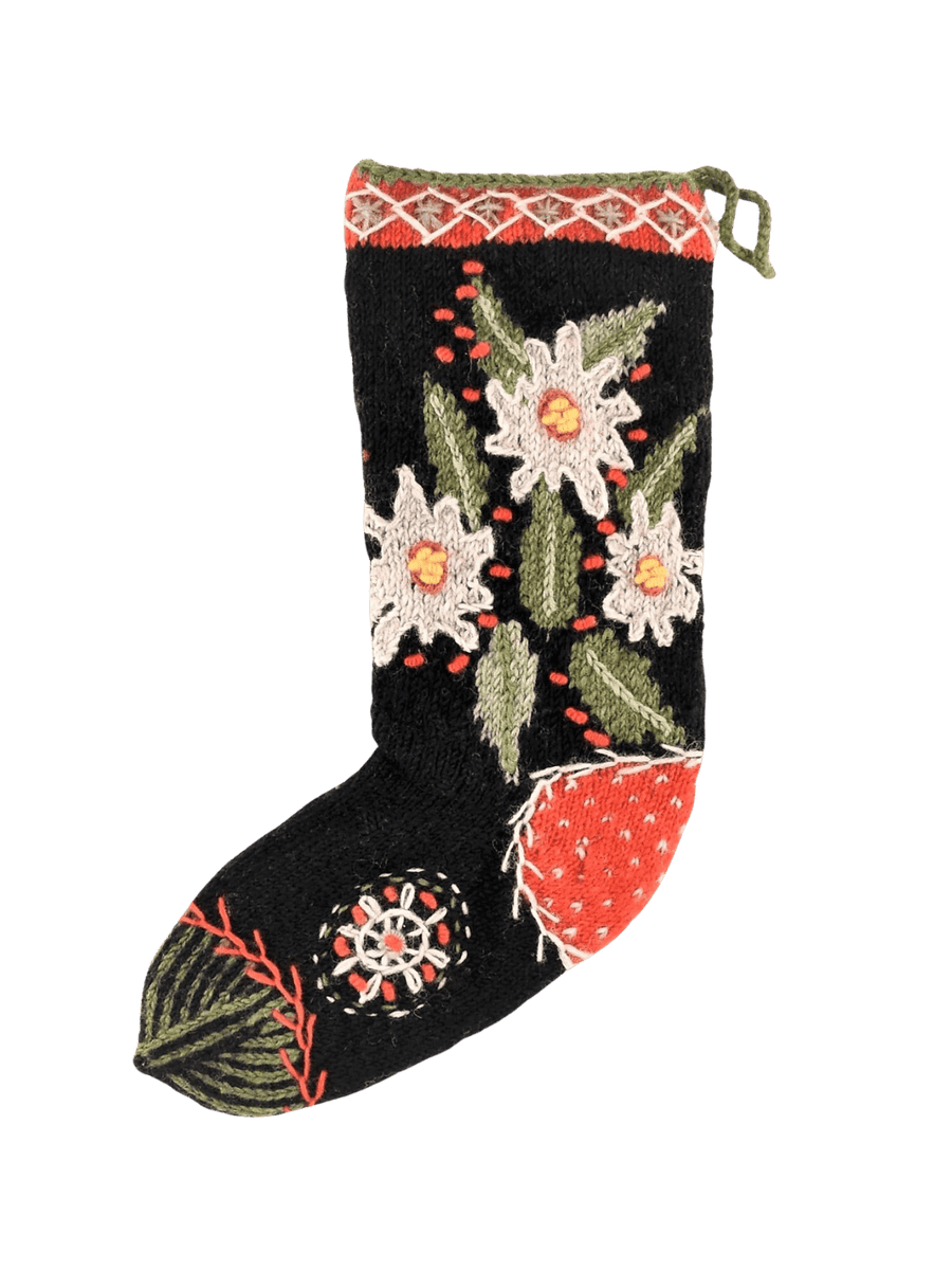 Lost Horizons Canada Edelweiss Christmas Stocking – Alpine Floral Design | Twentyseven Toronto