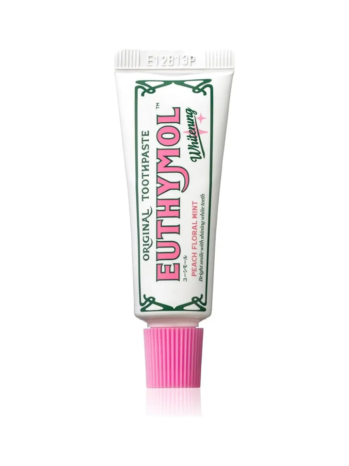 A squeeze tube of Euthymol Original Whitening Pink Japanese Toothpaste standing upright | Twentyseven Toronto