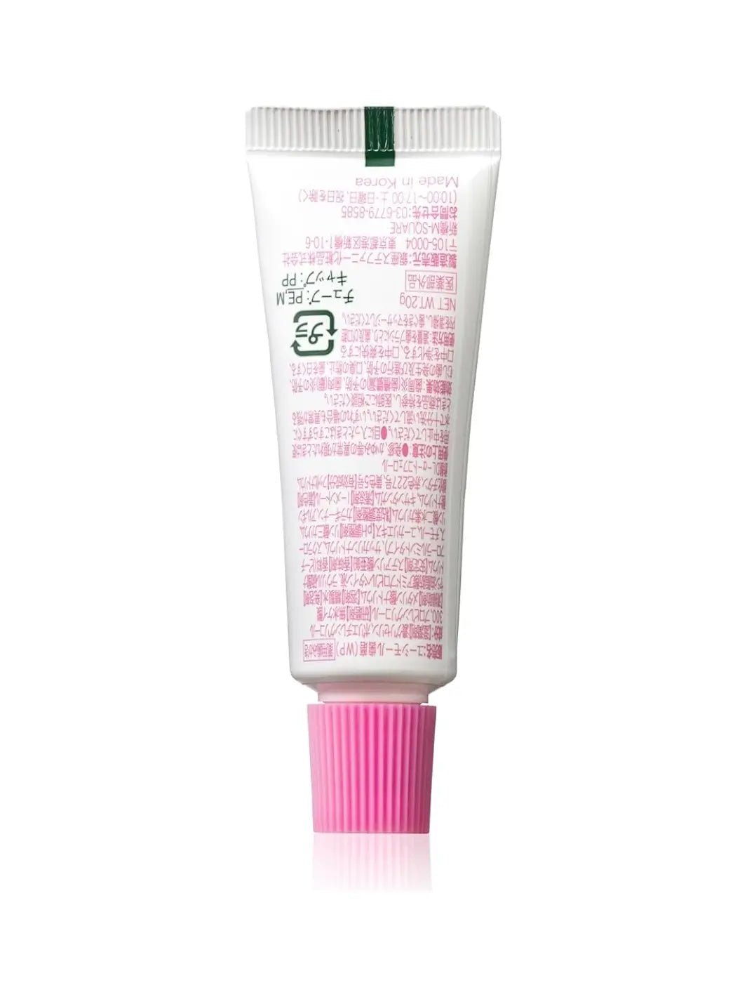 The back of the squeeze tube for Euthymol Original Whitening Pink Japanese Toothpaste features clear product details, instructions, and warnings printed in Japanese | Twentyseven Toronto