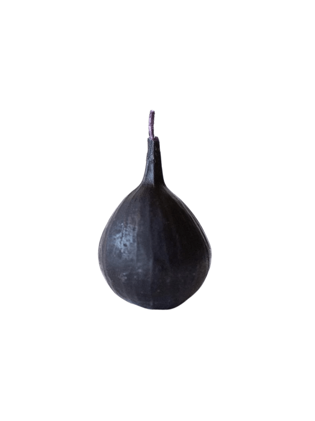 Fig-shaped beeswax candle from Happy Organics on a transparent background | Twentyseven Toronto