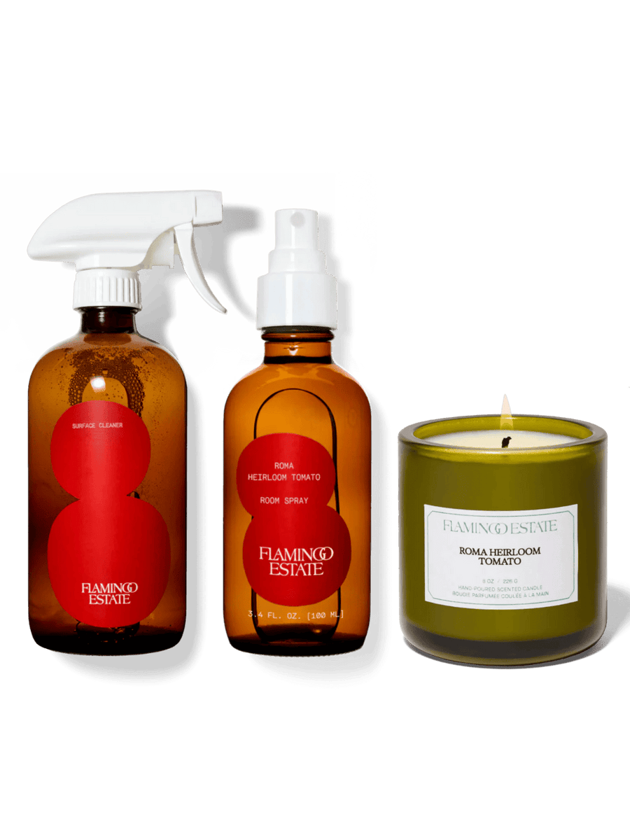 Flamingo Estate Trio Hostess Bundle - Roma Heirloom Tomato Candle, Roma Heirloom Tomato Surface Cleaner, Roma Heirloom Tomato Room Spray | Twentyseven Toronto