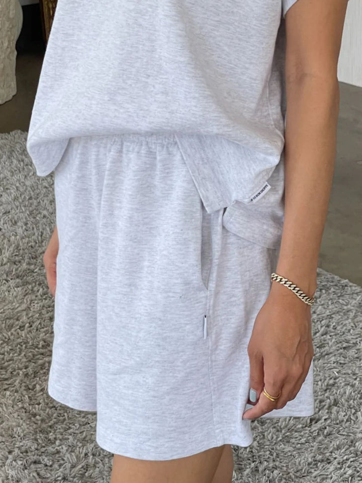 Le Bon Shoppe Flared Basketball Shorts in Icy Grey | Twentyseven Toronto