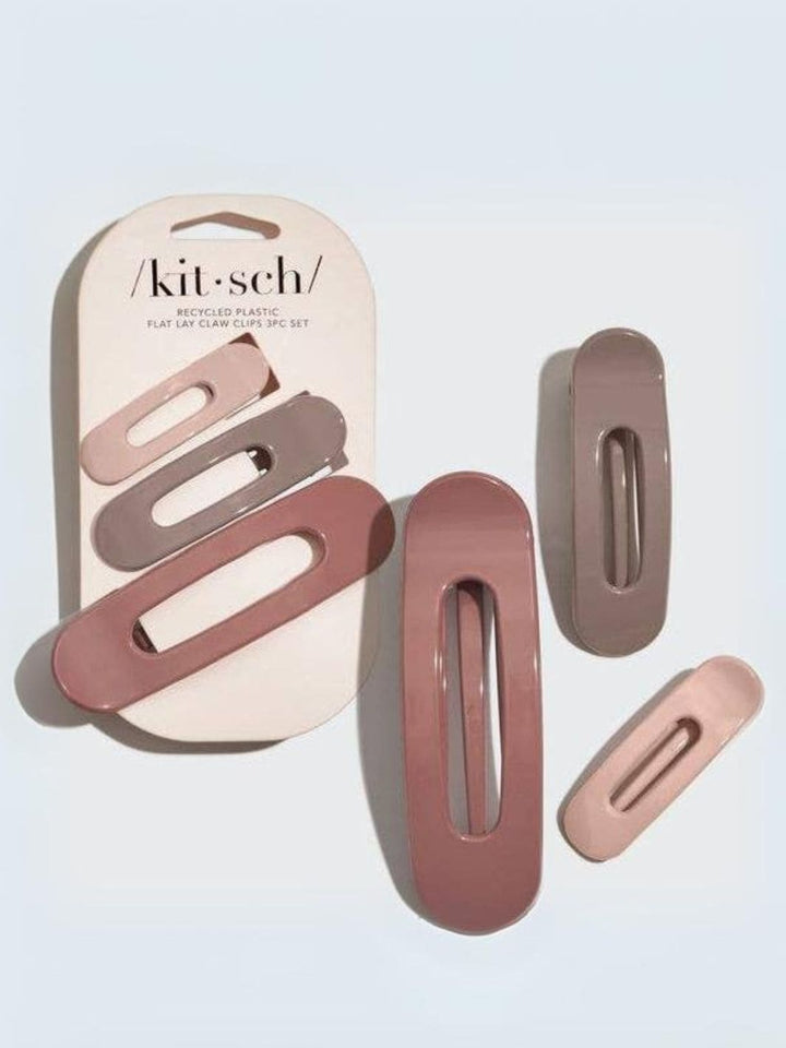 KITSCH Flat Lay Claw Clip 3pc Flat in Ultra Glossy Terracotta | Twentyseven Toronto