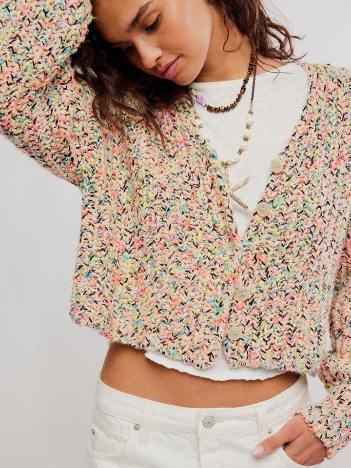 Free People Flea Market Cardigan in Neon Sand Combo | Twentyseven Toronto