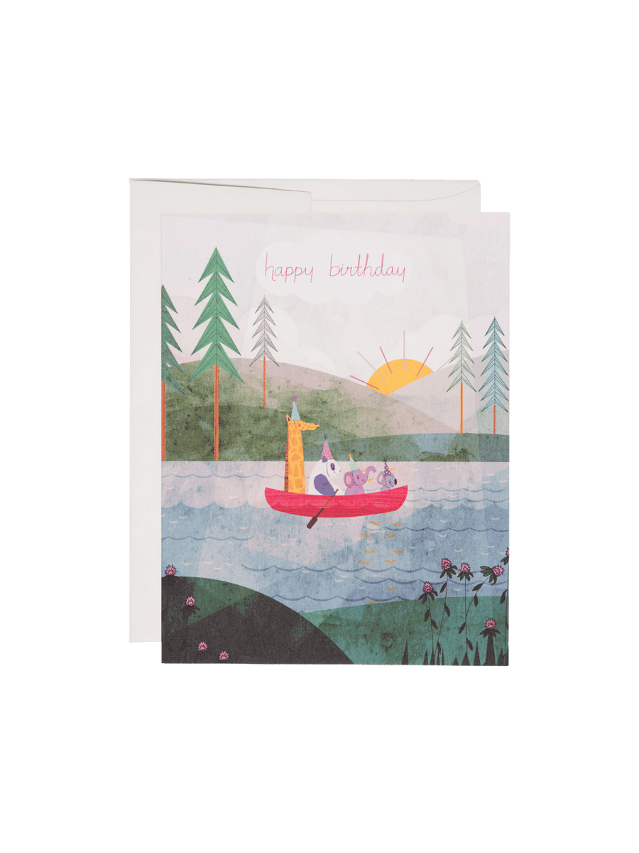 Red Cap Cards Four Canoe Birthday Greeting Card by Josie Portillo | Twentyseven Toronto