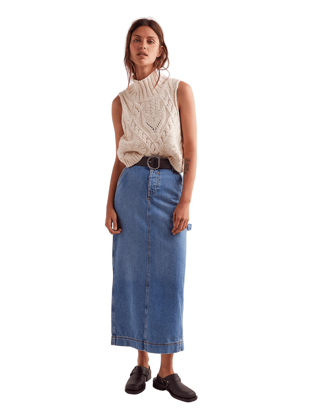 Free People We The Free Francisco Denim Maxi Skirt in Head Over Heels | Twentyseven Toronto