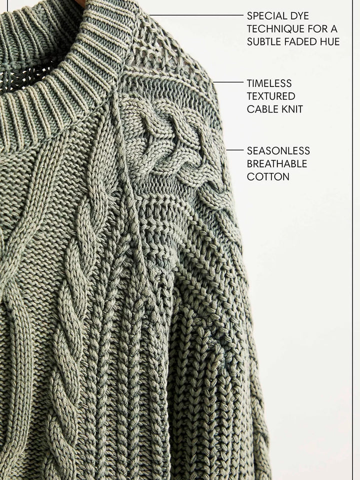 Free People Frankie Cable Sweater in Black | Twentyseven Toronto