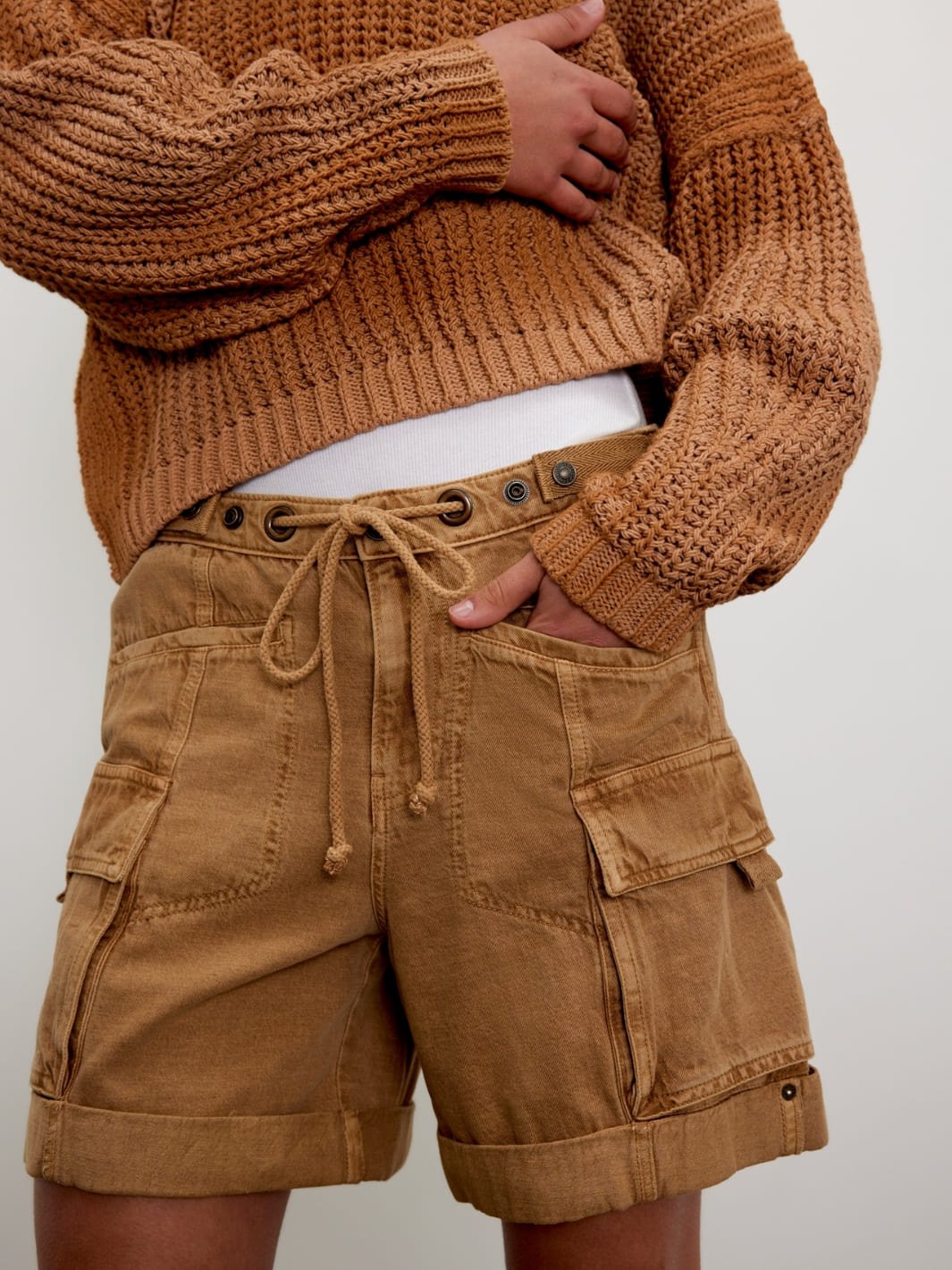 Free People Frankie Washed Shorts in Iced Coffee | Twentyseven Toronto