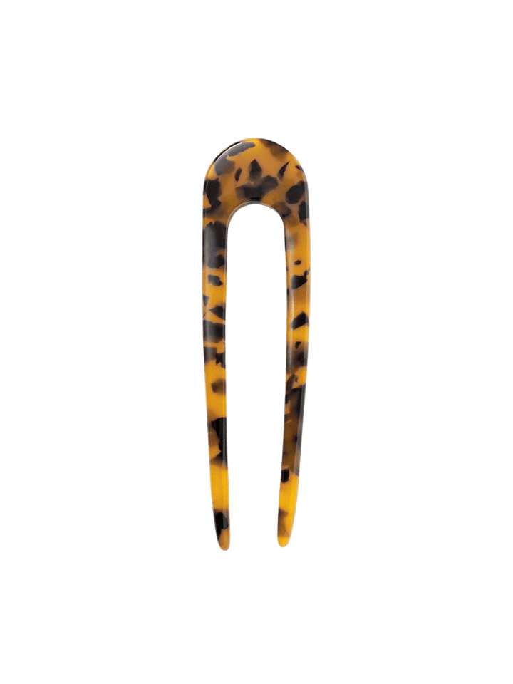 Tortoiseshell patterned French hair pin in 'Classic Tortoise' from MACHETE | Twentyseven Toronto