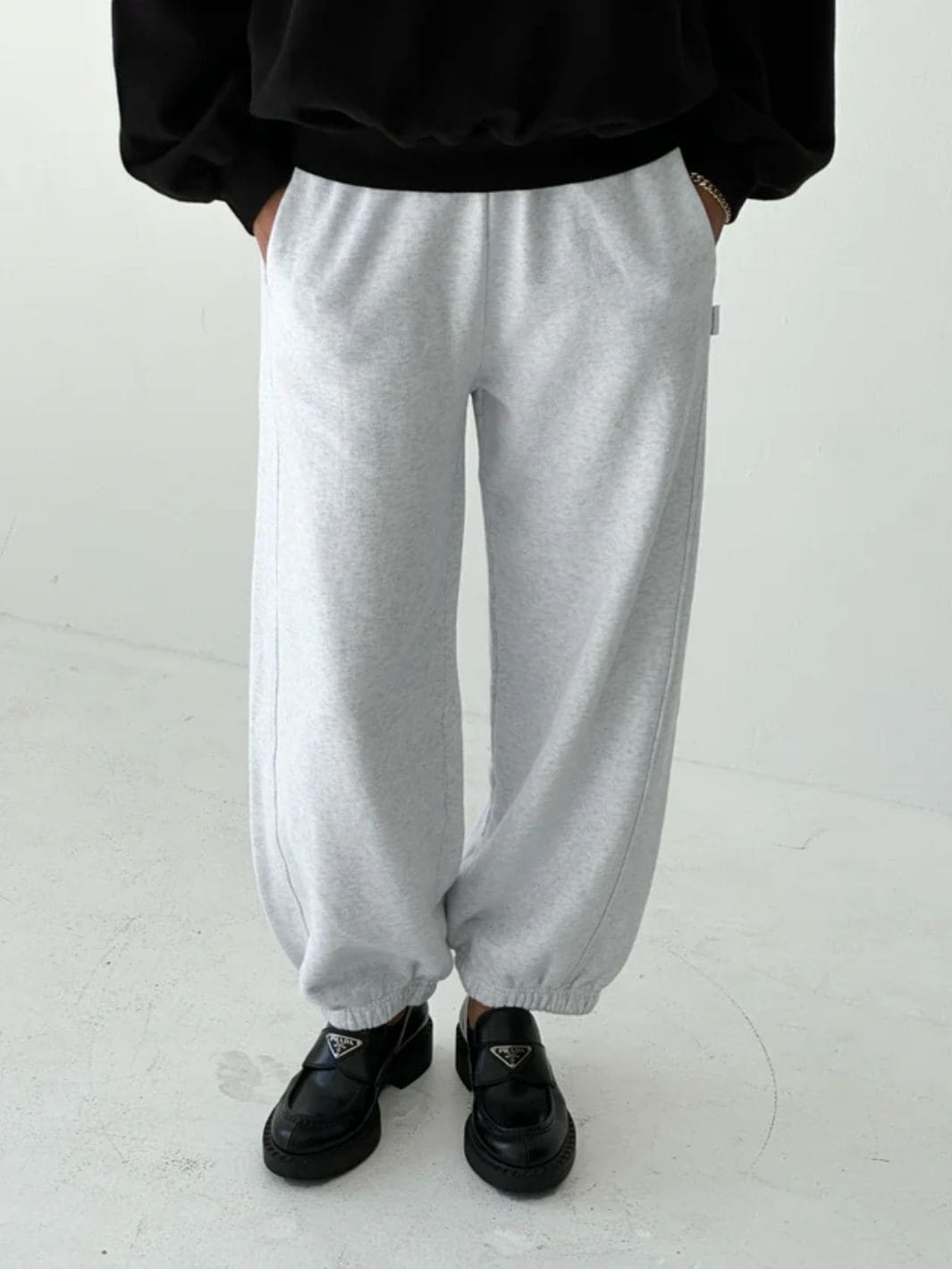 Le Bon Shoppe French Terry Balloon Pants in Icy Grey | Twentyseven Toronto