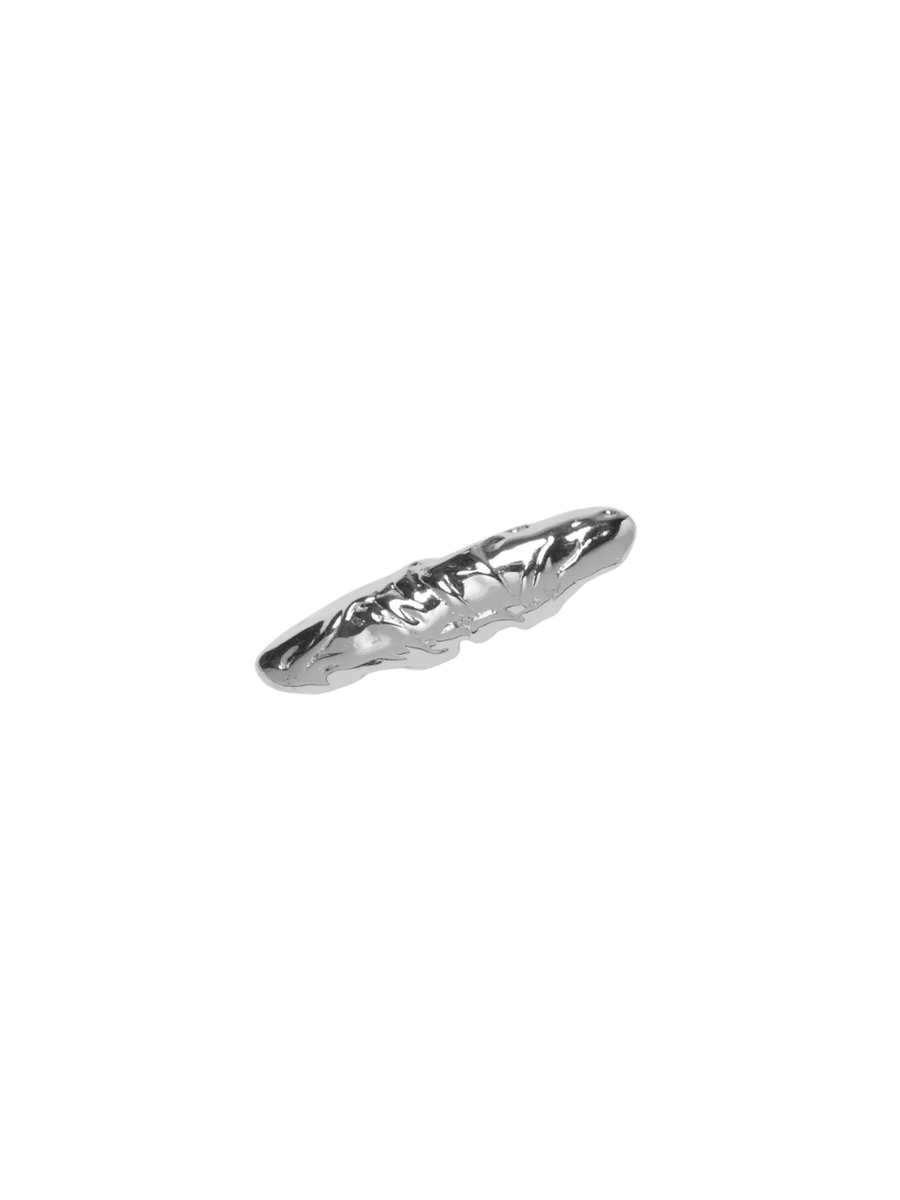 A silver textured 'Frida' Hair Clip in Silver from Wolf Circus on a transparent background | Twentyseven Toronto
