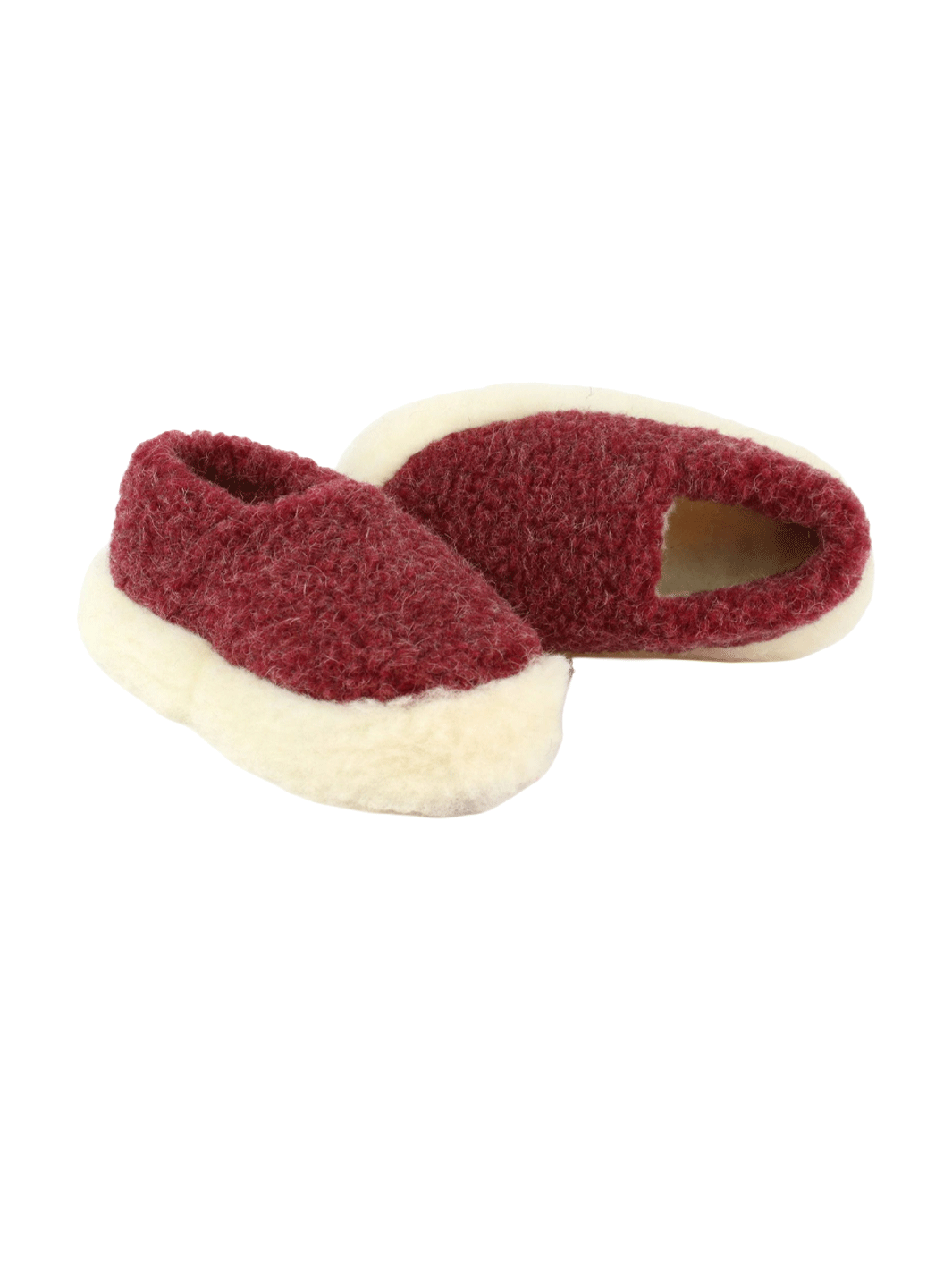Yoko Wool Full Slippers in dark red with a plush wool finish and full-coverage design | Twentyseven Toronto