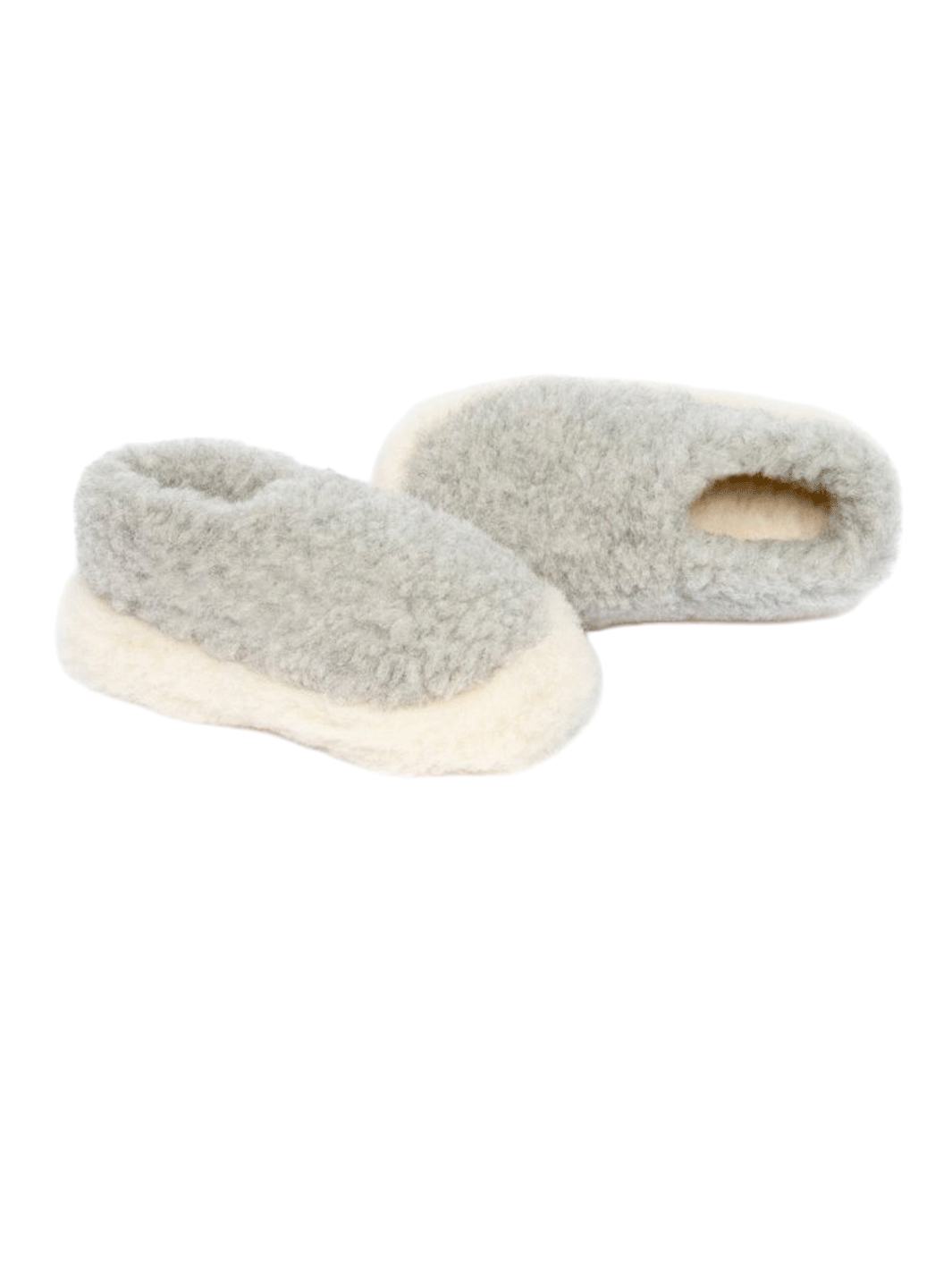 Yoko Wool Full Slippers in light grey with a plush wool finish and full-coverage design | Twentyseven Toronto