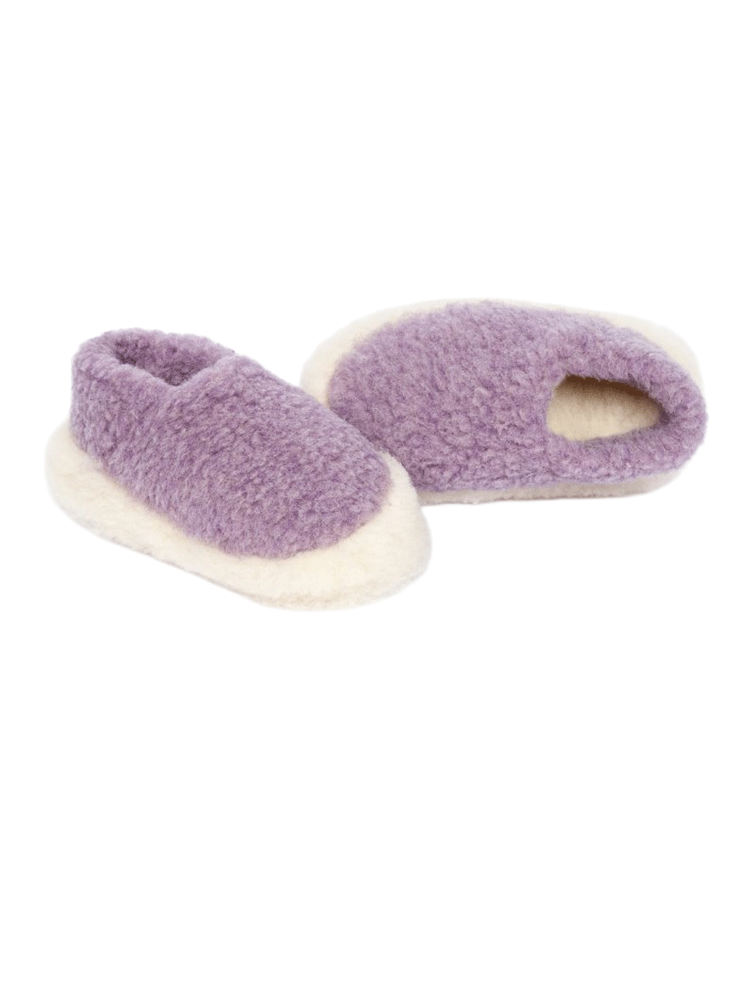 Yoko Wool Full Slippers in lilac with a plush wool finish and full-coverage design | Twentyseven Toronto