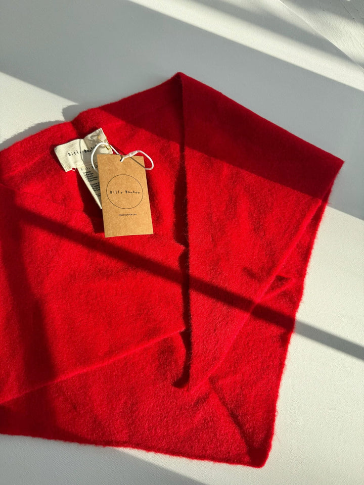 Billy Bamboo Fuzzy Wool Cravat Scarf, Red Coral | Twentyseven Toronto