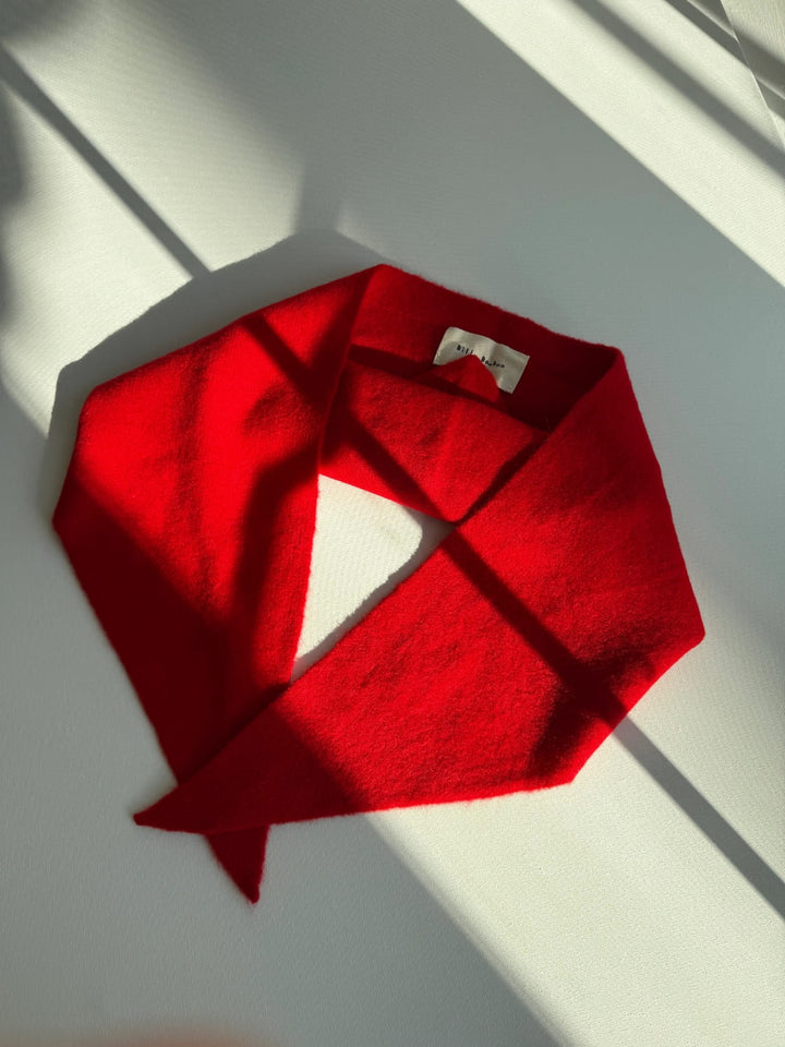 Billy Bamboo Fuzzy Wool Cravat Scarf, Red Coral | Twentyseven Toronto