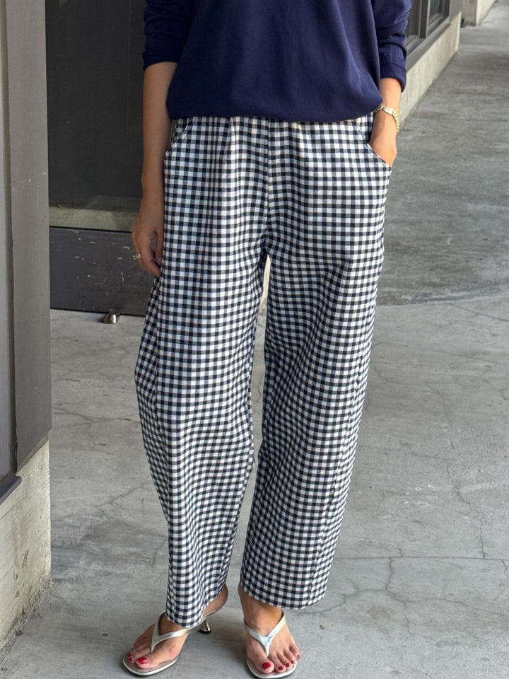 Le Bon Shoppe Gingham Arc Pants in Navy Gingham | Twentyseven Toronto
