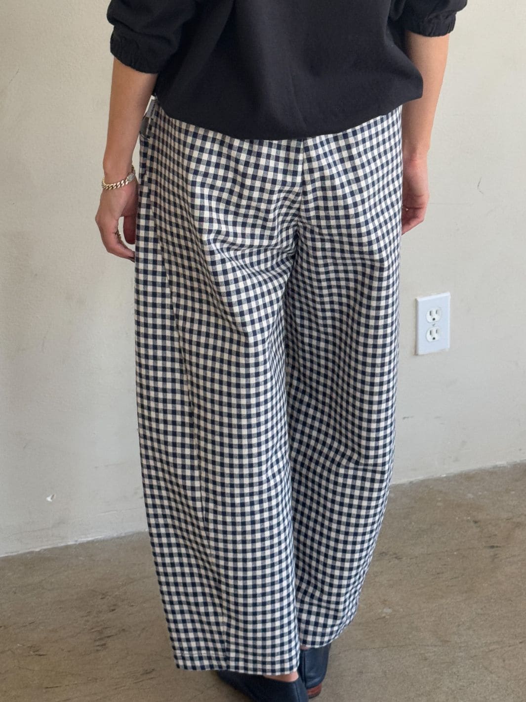 Le Bon Shoppe Gingham Arc Pants in Navy Gingham | Twentyseven Toronto