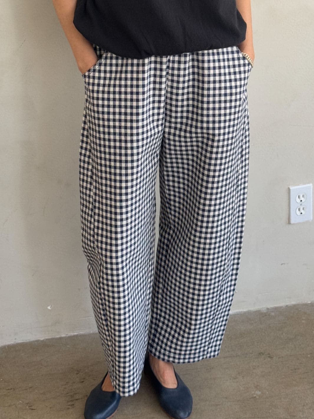 Le Bon Shoppe Gingham Arc Pants in Navy Gingham | Twentyseven Toronto