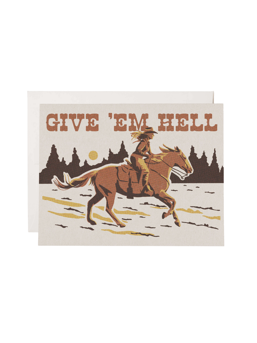 Red Cap Cards Give 'Em Hell Encouragement Greeting Card by Caroline Clark | Twentyseven Toronto