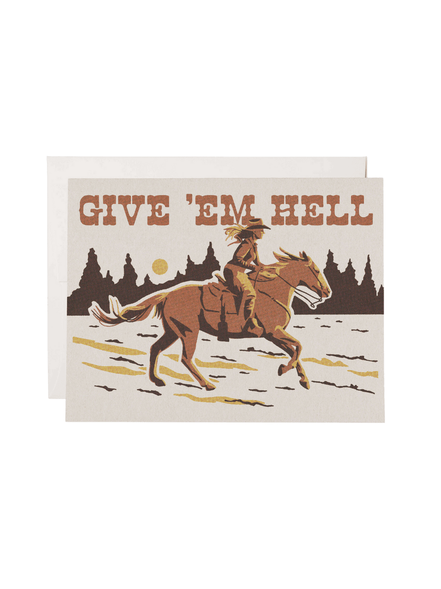 Red Cap Cards Give 'Em Hell Encouragement Greeting Card by Caroline Clark | Twentyseven Toronto